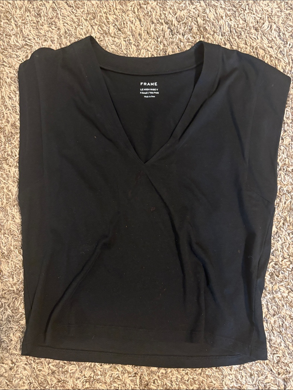 Frame Denim Black V-Neck Tank Top
